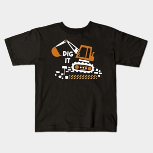 Construction Crusader Excavator Love, Tee Triumph for Building Admirers Kids T-Shirt